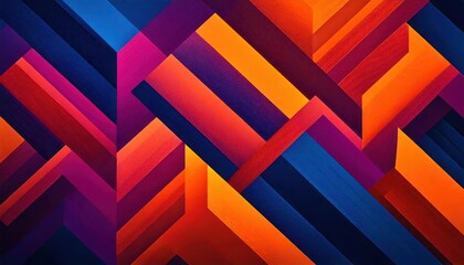 modern geometric minimalist shapes and lines bold neon vibrant orange, blue, purple colors sleek contemporary creative design stylish wallpaper background concept