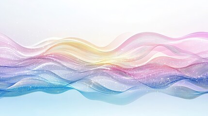 Poster - A vibrant, abstract design featuring flowing waves in pastel colors, creating a sense of movement and fluidity.
