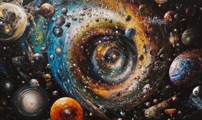 Wall Mural - a multiverse backdrop with the appearance of hyperspace travel.