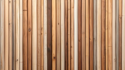 Poster - A close-up of vertical wooden planks showcasing various shades and textures, creating a natural and rustic aesthetic.