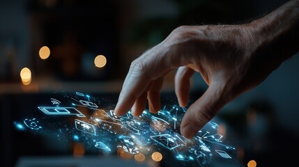 Poster - adjusting smart home device settings for lighting and temperature control in modern living space