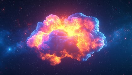 Wall Mural - neon clouds multicolored smoke creating a vibrant abstract explosion effect