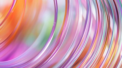 Poster - Smooth, flowing lines in vibrant hues of pink, orange, and green create a mesmerizing vortex, blending seamlessly in a dynamic display of color and light
