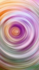 Poster - Smooth circular lines create a mesmerizing vortex, blending vibrant hues of purple, orange, and green, resulting in an abstract and visually appealing design