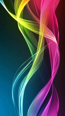 Poster - Colorful smoke swirling and intertwining against a dark background, creating a vibrant and dynamic visual experience that captivates with its energy and fluid elegance