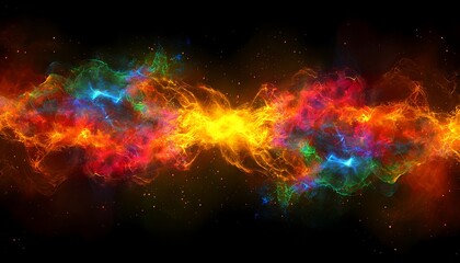 Wall Mural - neon clouds multicolored smoke creating a vibrant abstract explosion effect