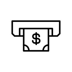 Poster - ATM cash icon Outline vector for web ui