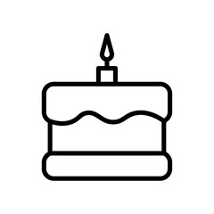 Fototapete - Birthday cake icon Outline vector for web ui