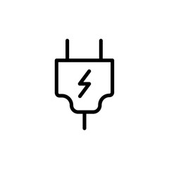Poster - Electric plug icon Outline vector for web ui