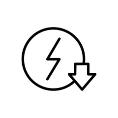 Aufkleber - Energy reduction icon Outline vector for web ui