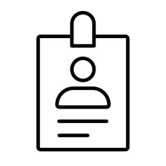 Poster - ID Card icon Outline vector for web ui