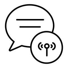 Poster - Live chat icon Outline vector for web ui