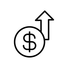 Aufkleber - profit growth icon Outline vector for web ui