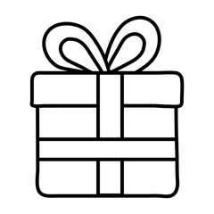 Poster - Present gift box icon Outline vector for web ui