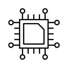 Aufkleber - Processor icon Outline vector for web ui