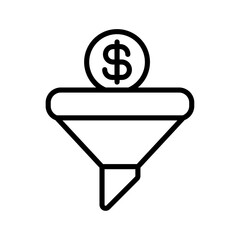 Aufkleber - Sales funnel icon Outline vector for web ui