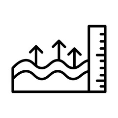 Poster - sea level icon Outline vector for web ui
