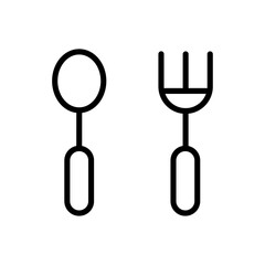 Aufkleber - Spoon and fork icon Outline vector for web ui