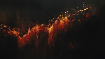 Wall Mural - An abstract depiction of flowing lava against a dark backdrop, evoking intensity and power.