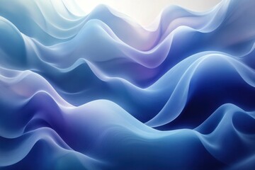 Wall Mural - abstract blue wave background with smooth flowing fabric-like texture and gradient color.