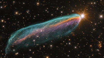 Wall Mural - Colorful nebula, cosmic dust, and stars in space.