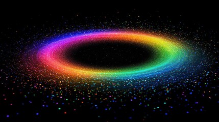 Wall Mural - Rainbow cosmic ring of colorful stardust in space.