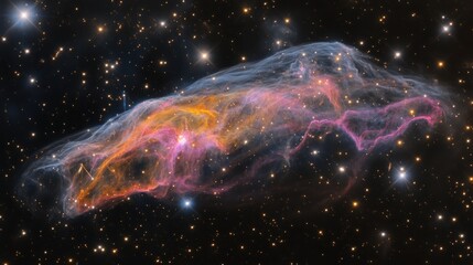 Wall Mural - colorful nebula in space with stars.