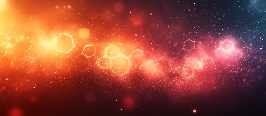 Wall Mural - Abstract Hexagon Nebula: A Cosmic Dance of Light and Energy