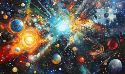 Wall Mural - a multiverse backdrop with the appearance of hyperspace travel.
