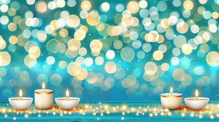 Wall Mural - warm glow from candles and soft bokeh creates a serene candlemas backdrop, providing the perfect spa