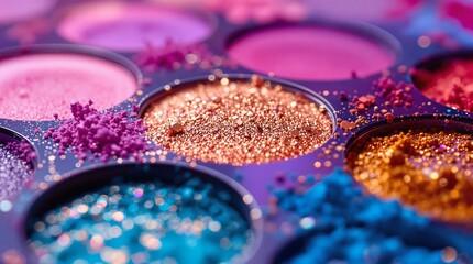 Fototapete - Colorful glitter in small containers