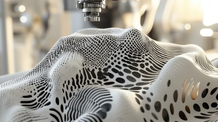 Poster - Abstract 3D Surface with Dynamic Patterns and Textures in Focus