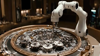 Poster - Advanced Robotic Arm Engaging in Precision Machinery Operations