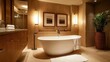 © arthit - Modern Bathroom Design with Warm Tones and Elegance