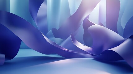 Poster - Abstract Blue and Purple Fabric Waves, Swirling Design
