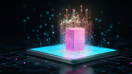 A computer screen with a purple box on it