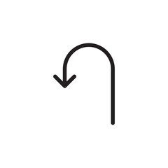Poster - Arrow, direction, U Turn icon. vector flat black trendy style illustration for web and app..eps