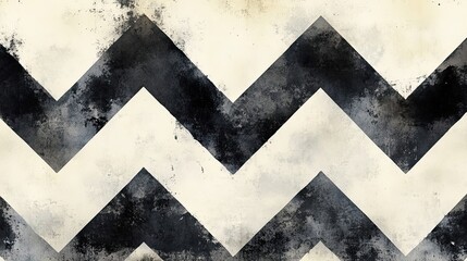 Poster - Abstract Black and White Chevron Pattern Design