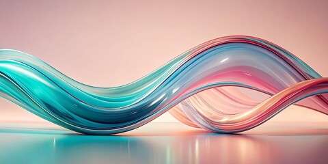 Wall Mural - Abstract Swirling Glass Waves in Pastel Hues, a Modern Design Element