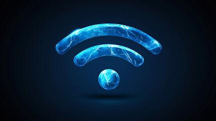Leinwandbilder - Electric wireless signal symbol glowing in dark background