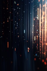 Fototapete - Colorful light particles dance in a dark space creating an immersive visual experience
