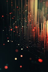 Poster - Colorful abstract digital artwork featuring vibrant patterns and glowing elements