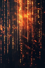 Poster - Abstract representation of light streaks illuminated in vibrant orange tones at night