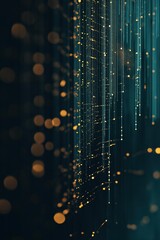 Poster - Captivating display of glowing lights hanging against a dark background