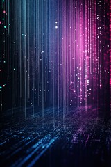 Poster - Colorful vertical lines create a mesmerizing digital background with a glowing atmosphere