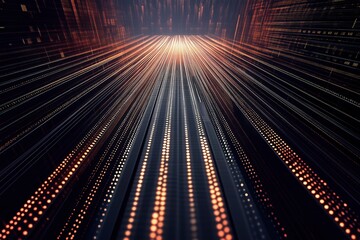Fototapete - Dynamic visual representation of data streams in a digital environment