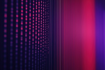 Poster - Vertical lines of colorful lights create a mesmerizing pattern in a dimly lit space
