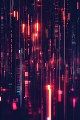 Poster - Abstract digital light patterns create a vibrant background of energy and motion at night