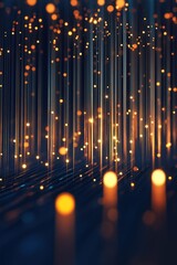 Poster - Floating lights create a magical atmosphere with a deep blue background during nighttime