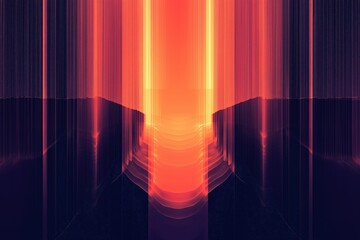 Poster - Abstract digital landscape with vibrant colors and distinct light patterns
